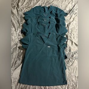 COPY - FIGS Caribbean Blue Catarina One-Pocket Scrub Top